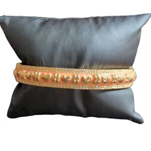 Esposito SilverEnamel  Engraved Hinged Bangle Bracelet Signed